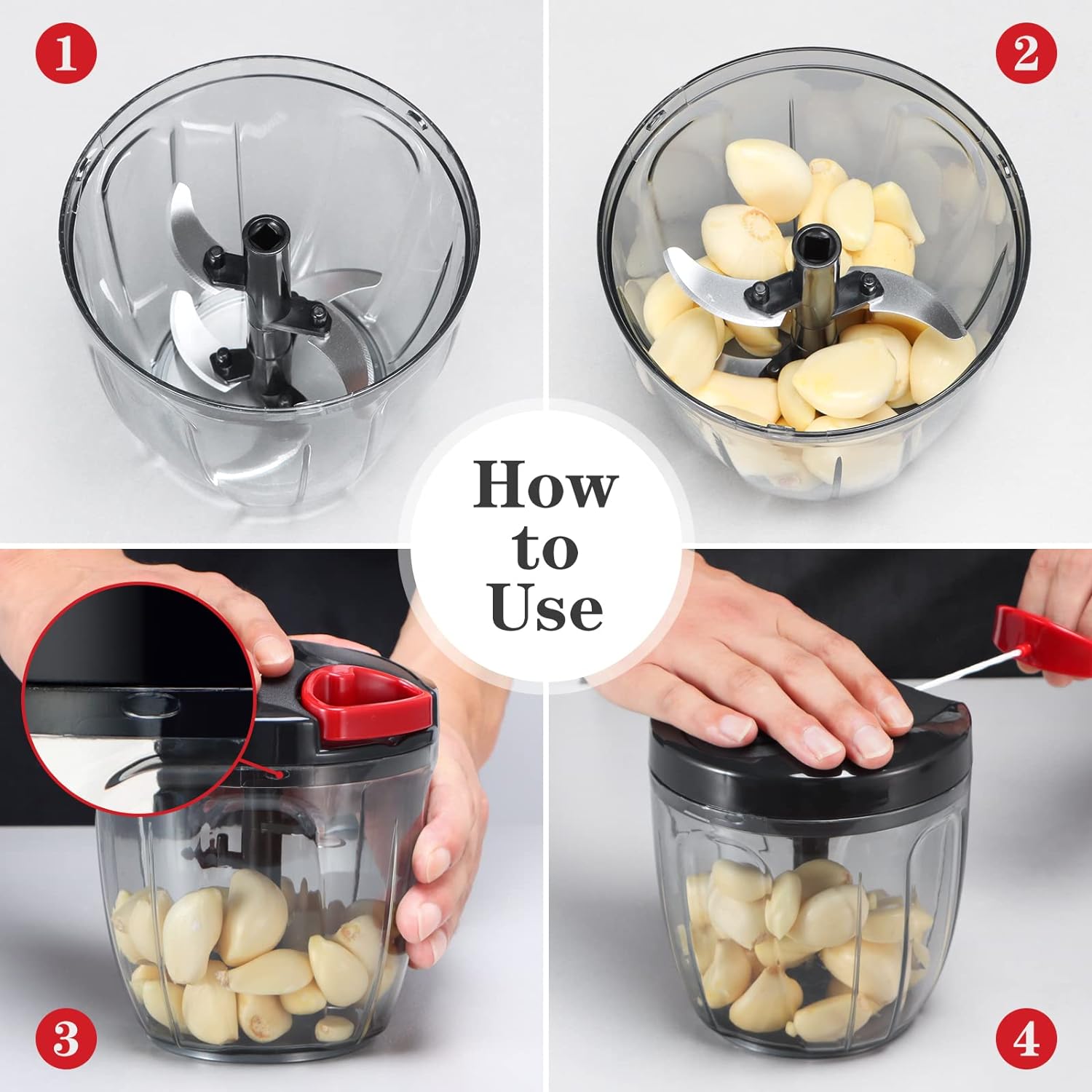 Manual Food Chopper, Vegetable Cutter, Chopper, Hand String Chopper, Smoothie Blender -900ml Manual Food Chopper, Vegetable Cutter, Chopper, Hand String Chopper, Smoothie Blender -900ml